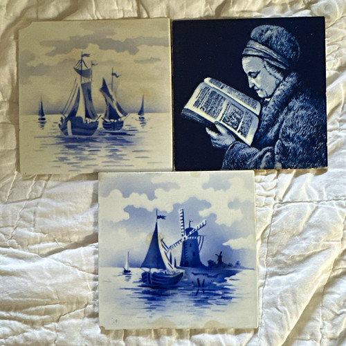 Set delft glazed ceramic - set,